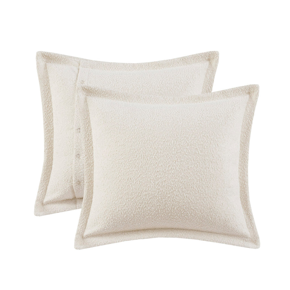 English Elm Oversized Madison Park Signature Oasis Chenille Jacquard Striped Duvet Set with Euro Shams & Pillows Charcoal 18.9 L x 22.83 W x 16.14 H B035128974