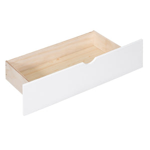 English Elm Twin Over Kids Bunk Bed Pinewood Frame with Built-in Drawers and Cabinet Storage White LT000768AAK