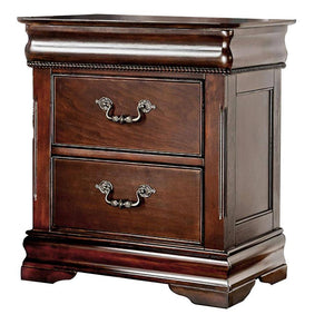 English Elm Traditional Cherry Solid Wood Nightstand with Felt-Lined Hidden Top Drawer, Pewter Pulls, Intricate English Styling, 26"W x 28"H B011P144697