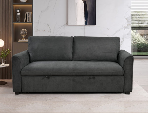 English Elm 78 Convertible 3-in-1 Sleeper Sofa Bed with Easy Pull-Out Hidden Mattress, Compact Modern Loveseat Dark Gray W1417131880