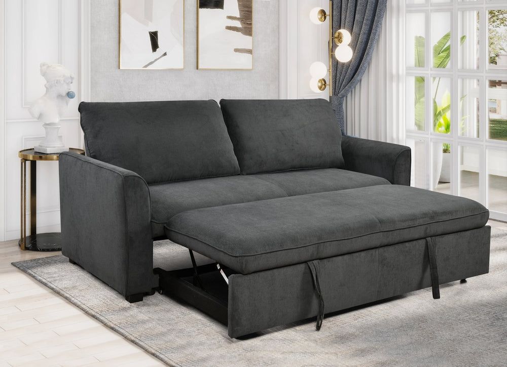 English Elm 78 Convertible 3-in-1 Sleeper Sofa Bed with Easy Pull-Out Hidden Mattress, Compact Modern Loveseat Dark Gray W1417131880