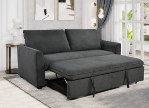 English Elm 78 Convertible 3-in-1 Sleeper Sofa Bed with Easy Pull-Out Hidden Mattress, Compact Modern Loveseat Dark Gray W1417131880