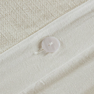 English Elm Full/Queen Cotton Blend Chenille Duvet Cover Set in Green+Ivory — Tufted Texture, OEKO-TEX Safe Finish B035P148278