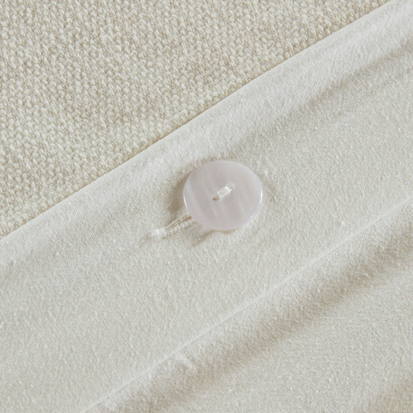 English Elm Full/Queen Cotton Blend Chenille Duvet Cover Set in Green+Ivory — Tufted Texture, OEKO-TEX Safe Finish B035P148278