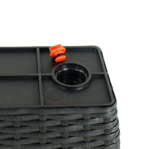 English Elm 2-Pack Elegant Self-Watering Rectangle Planters - Hand-Woven Wicker In Espresso For Indoor/Outdoor Use B046P144635