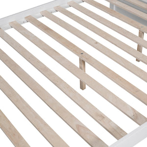 English Elm Full Over Bunk Bed with Built-in Drawers Cabinet Pinewood Kids Bedroom White LT000769AAK