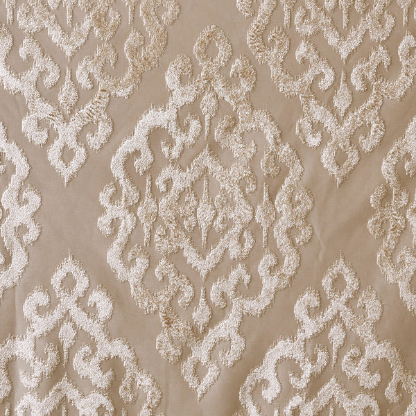 English Elm Knitted SunSmart Mirage Jacquard Damask Total Blackout Curtain Panel Pair 2-Pack Champagne 50x84" B035129803