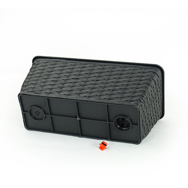 English Elm 2-Pack Elegant Self-Watering Rectangle Planters - Hand-Woven Wicker In Espresso For Indoor/Outdoor Use B046P144635