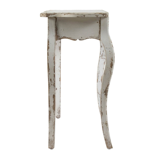 English Elm 46" Whitewash Console Table Rococo Carved Medallion Queen Anne Legs Entryway W2078P144747