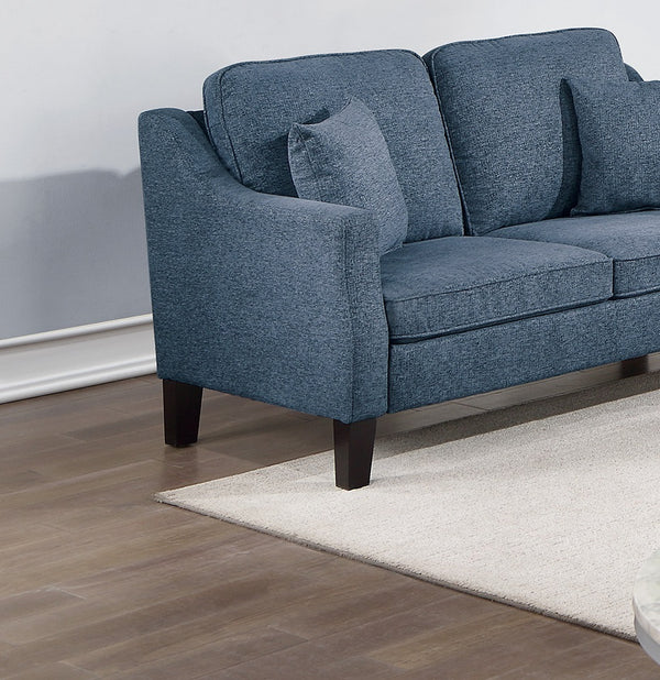 English Elm 2pc Blended Chenille Sofa and Loveseat Set in Navy Blue - Plush Pillowy Backs, Firm Seats, Modern Comfort B011S00643