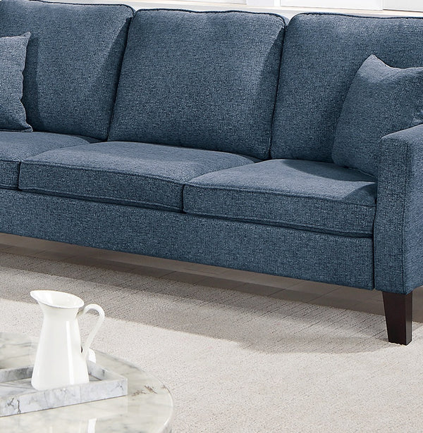 English Elm 2pc Blended Chenille Sofa and Loveseat Set in Navy Blue - Plush Pillowy Backs, Firm Seats, Modern Comfort B011S00643