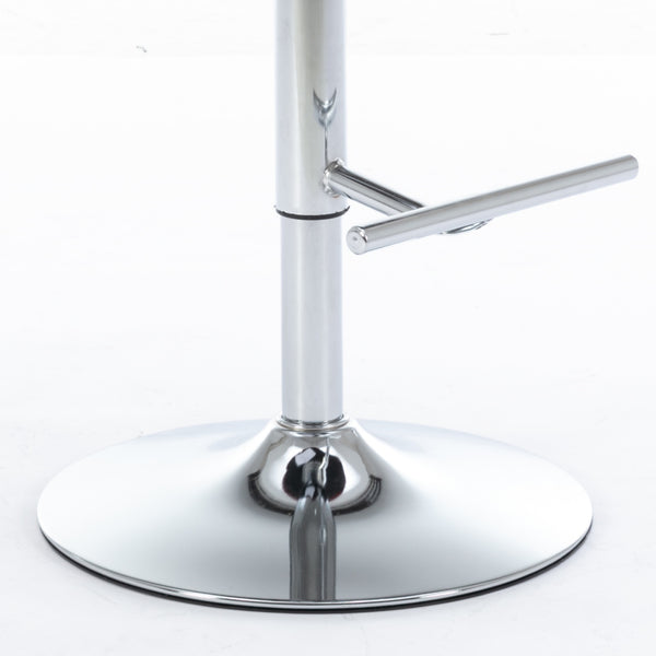 English Elm Swivel Velvet Tufted Barstool with Hand-Pulled Buttons, Adjustable 25–33" Height, Chrome Base Durable Gray W1143P309419