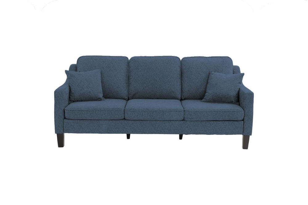 English Elm 2pc Blended Chenille Sofa and Loveseat Set in Navy Blue - Plush Pillowy Backs, Firm Seats, Modern Comfort B011S00643