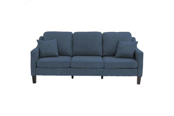 English Elm 2pc Blended Chenille Sofa and Loveseat Set in Navy Blue - Plush Pillowy Backs, Firm Seats, Modern Comfort B011S00643