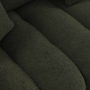 English Elm [video] Mh Plush Teddy Velvet 3-seat Sofa Solid Wood Frame High-resilience Foam Living Room Green W1193S00192