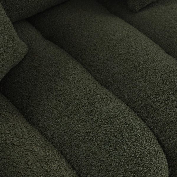 English Elm [video] Mh Plush Teddy Velvet 3-seat Sofa Solid Wood Frame High-resilience Foam Living Room Green W1193S00192