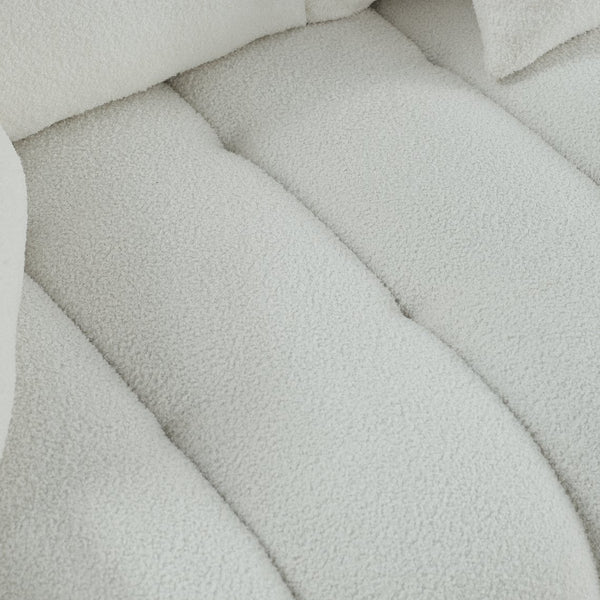 English Elm [video] MH 81" Premium Teddy Fabric Sofa 3-Seater with 3 Cushions, Solid Wood Frame, 750lb Capacity W1193S00157