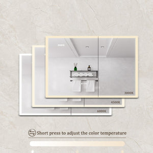 English Elm Bathroom Led Medicine Cabinet with Mirror Defogger Dimmer Clock and Charging Ports W1738P145172