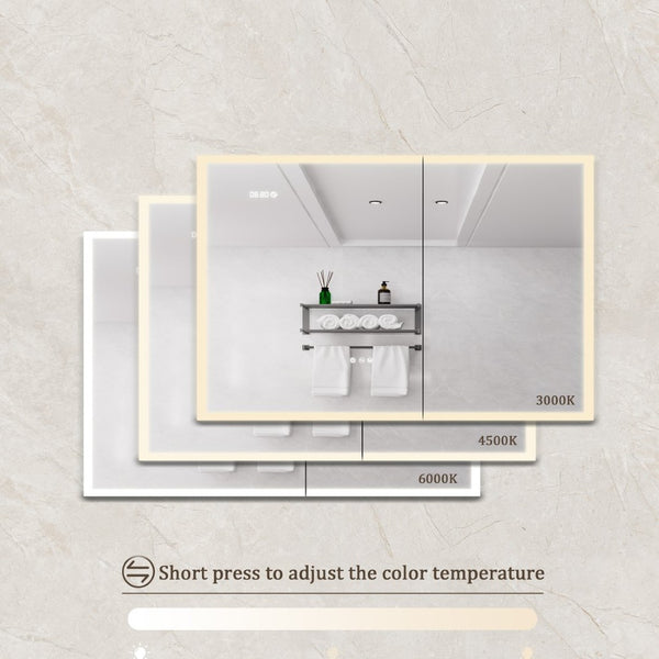 English Elm Bathroom Led Medicine Cabinet with Mirror Defogger Dimmer Clock and Charging Ports W1738P145172