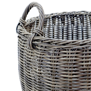 English Elm 2-Pack Stylish Stackable Hand-Woven Wicker Baskets With Handles For Laundry, Toys & Storage Solutions B046P144640