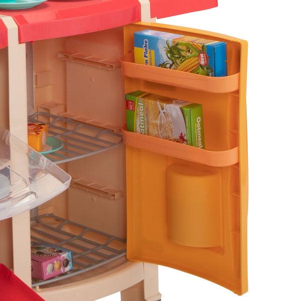 English Elm Kids Play Kitchen Set with Sound Light Spray Effects and 65 Accessories for Imaginative Fun W2181P145197