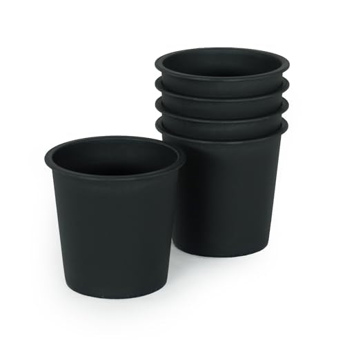 English Elm 7.9" Round Nursery Plant Pot - Durable UV-Protected Black Plastic Planters with Drainage (5-Pack) B046P144650