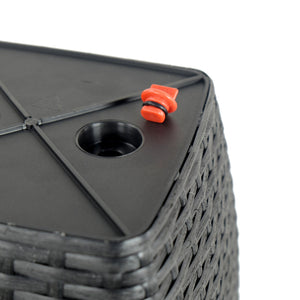 English Elm 2-Pack Hand-Woven Self-Watering Wicker Planters Thin Square Dark Gray – Recyclable, Stylish Care B046P144689