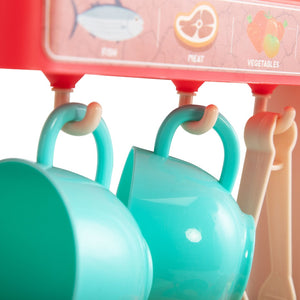English Elm Kids Play Kitchen Set with Sound Light Spray Effects and 65 Accessories for Imaginative Fun W2181P145197