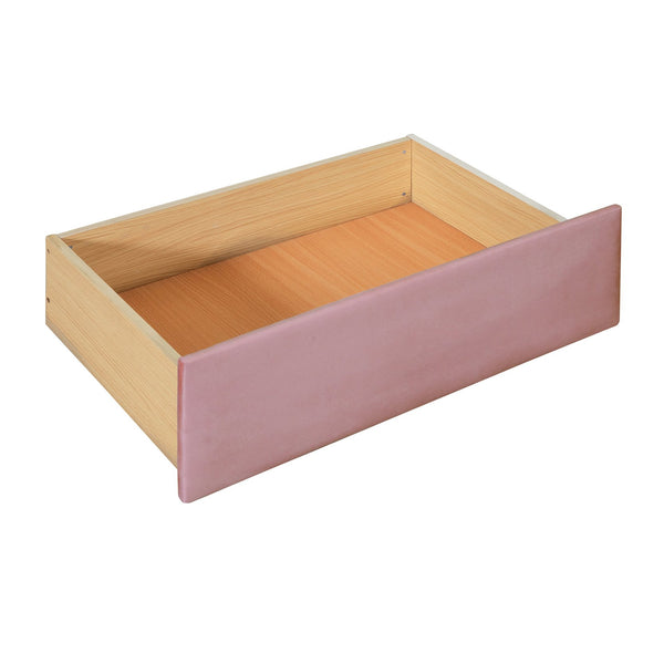 English Elm Twin Upholstered Daybed with Cloud Backrest, Trundle & 2 Storage Drawers, USB Ports, Space-Saving Design Pink SF000070AAH