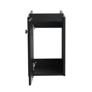 English Elm Bathroom Vanity Wall-Mount 12" Sink Compact Small Bathroom Vanity with Ceramic Basin, Soft-Close Door, Water-Resistant Plywood Finish W999140774