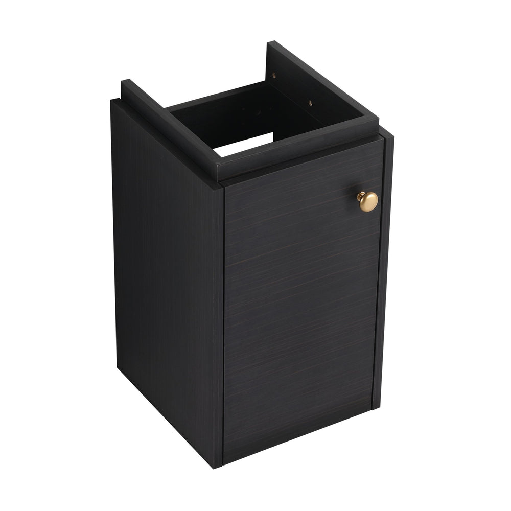 English Elm Bathroom Vanity Wall-Mount 12" Sink Compact Small Bathroom Vanity with Ceramic Basin, Soft-Close Door, Water-Resistant Plywood Finish W999140774