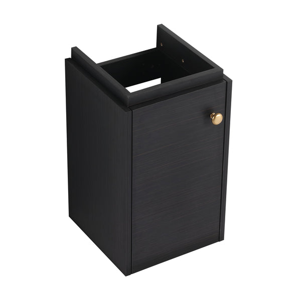 English Elm Bathroom Vanity Wall-Mount 12" Sink Compact Small Bathroom Vanity with Ceramic Basin, Soft-Close Door, Water-Resistant Plywood Finish W999140774