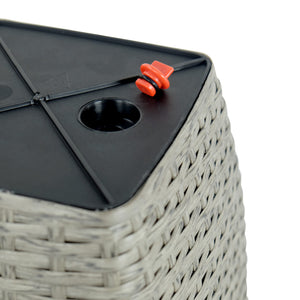 English Elm 2-Pack Self-Watering Planters - Hand-Woven Wicker, Eco-Friendly, Versatile For Indoor & Outdoor Use B046P144630