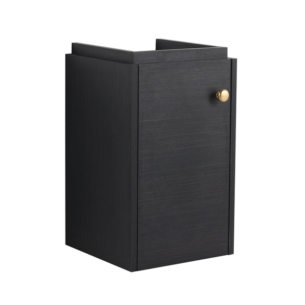 English Elm Bathroom Vanity Wall-Mount 12" Sink Compact Small Bathroom Vanity with Ceramic Basin, Soft-Close Door, Water-Resistant Plywood Finish W999140774