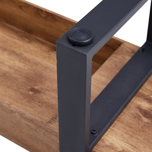 English Elm 59" Farmhouse Dining Bench with Metal Legs — 59x15.75in Sturdy Entryway, Shoe & Bed Bench, 250lb Capacity WF320038AAE