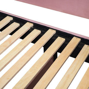 English Elm Twin Upholstered Daybed with Cloud Backrest, Trundle & 2 Storage Drawers, USB Ports, Space-Saving Design Pink SF000070AAH