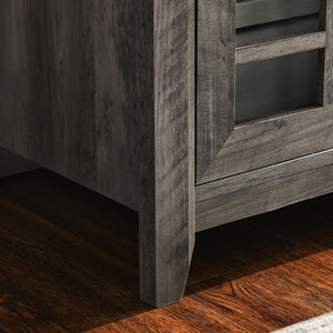 English Elm 55 Inch Fireplace Tv Stand with Infrared Heater Gray Wash Finish Media Storage W1769132643