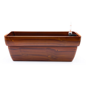 English Elm 7.8 In. Self-Watering Dark Wood Planter Pot - Durable, Low-Maintenance For Indoor & Outdoor Plants B046P144636