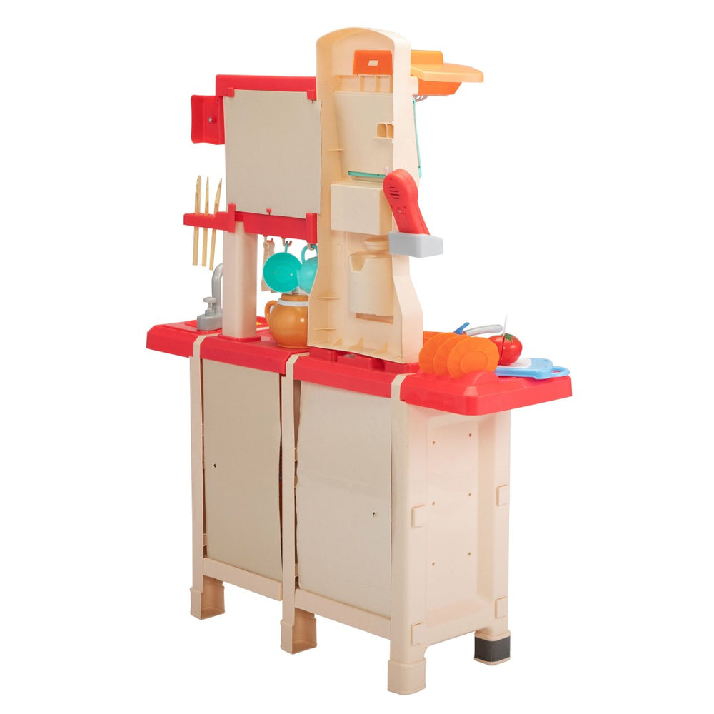 English Elm Kids Play Kitchen Set with Sound Light Spray Effects and 65 Accessories for Imaginative Fun W2181P145197