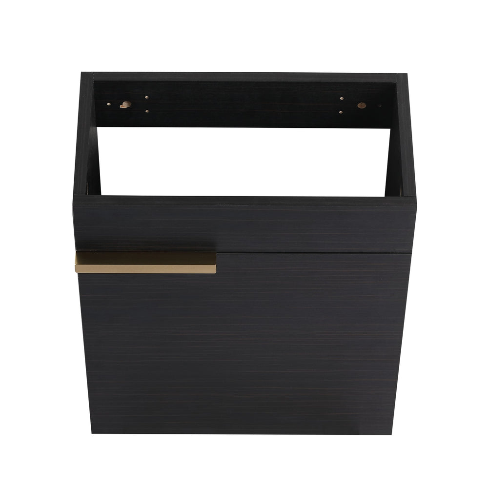 English Elm Soft Close 16" Wall-Mounted Bathroom Vanity with Round Ceramic Vessel Sink, Soft-Closing Doors, Water-Resistant Plywood Finish W999140772