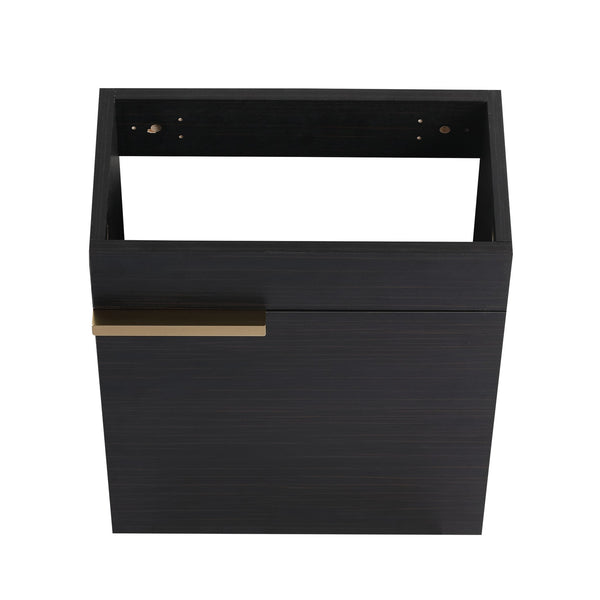 English Elm Soft Close 16" Wall-Mounted Bathroom Vanity with Round Ceramic Vessel Sink, Soft-Closing Doors, Water-Resistant Plywood Finish W999140772