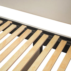 English Elm Twin Upholstered Daybed with Cloud Backrest, Trundle & 2 Storage Drawers, USB Ports, Space-Saving Design Beige SF000070AAA