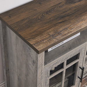 English Elm 55 Inch Fireplace Tv Stand with Infrared Heater Gray Wash Finish Media Storage W1769132643