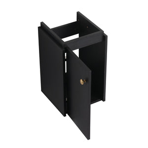 English Elm Bathroom Vanity Wall-Mount 12" Sink Compact Small Bathroom Vanity with Ceramic Basin, Soft-Close Door, Water-Resistant Plywood Finish W999140774