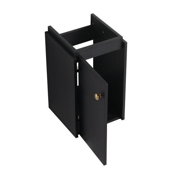 English Elm Bathroom Vanity Wall-Mount 12" Sink Compact Small Bathroom Vanity with Ceramic Basin, Soft-Close Door, Water-Resistant Plywood Finish W999140774