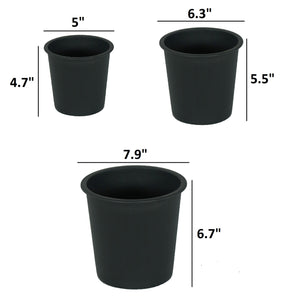 English Elm 5" Lightweight Black Nursery Pot 5-Pack — UV-Protected Durable Plastic Planters with Drainage, Multiuse B046P144648