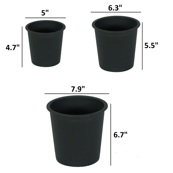 English Elm 5" Lightweight Black Nursery Pot 5-Pack — UV-Protected Durable Plastic Planters with Drainage, Multiuse B046P144648