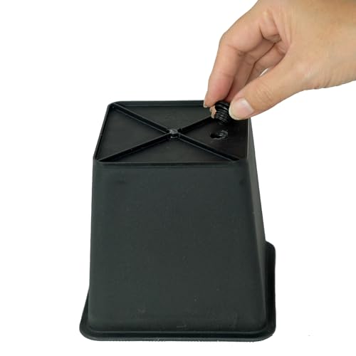 English Elm 6.3" Square Nursery Plant Pot - 7.5" Tall Durable Black Plastic Planter with UV Drainage (5-Pack) B046P144652