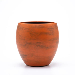 English Elm Smart Self-watering Round Planter Pot with Hand-painted Finish, Breathable Clay, Durable Design Terracotta B046P144625