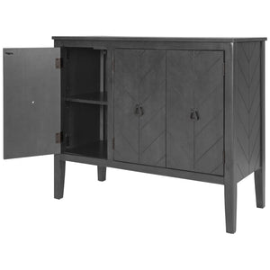 English Elm U_style Retro Sideboard with Pinewood Legs Adjustable Shelf and Metal Handles N711P261460E